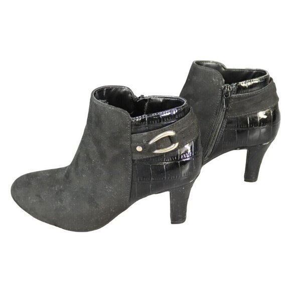 Karen Scott Koraa Strapped Croc Embossed vegan leather Ankle Booties Created For - Picture 1 of 5